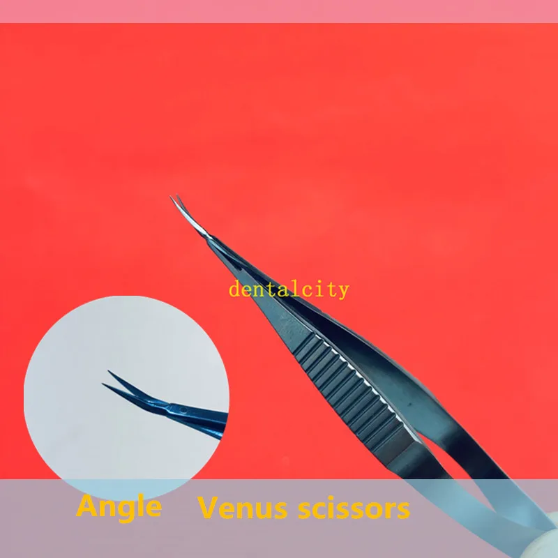 Ножницы Venus из титанового сплава, ножницы для офтальмологической микрохирургии 8,5 см, хирургические инструменты, инструмент для экспериментов с животными - Цвет: Titanium- Angle
