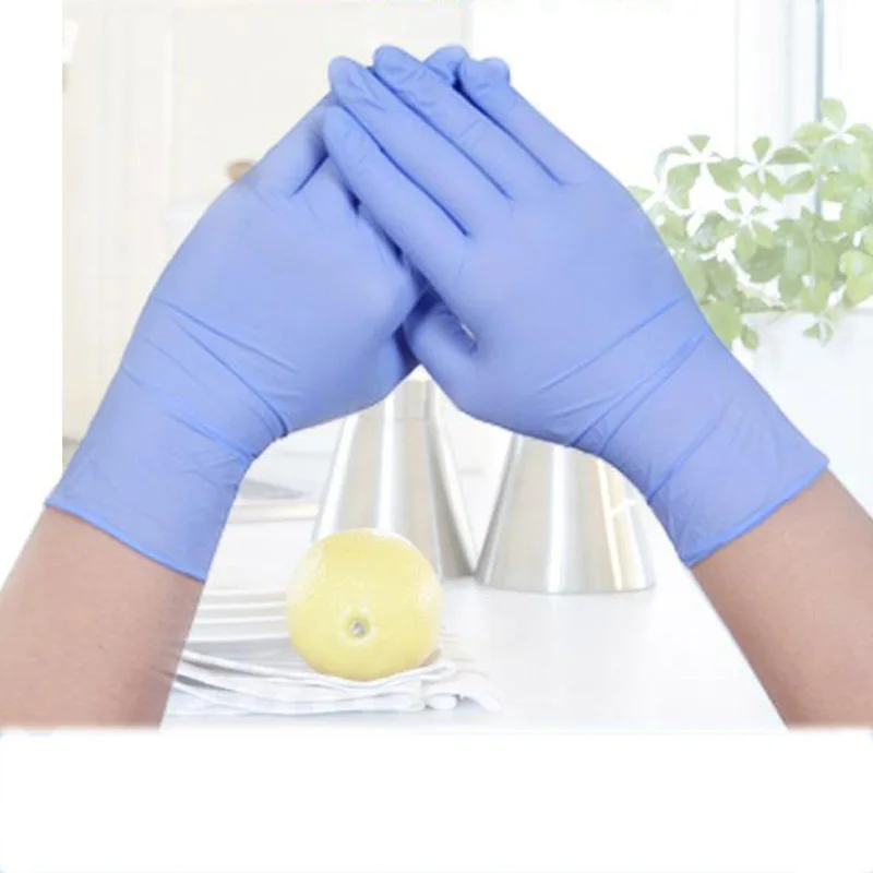 100/25 шт. одноразовые латексные перчатки универсальные чистящие работы перчатки масла защитный медицинский домашний Еда для безопасности PurpleST05