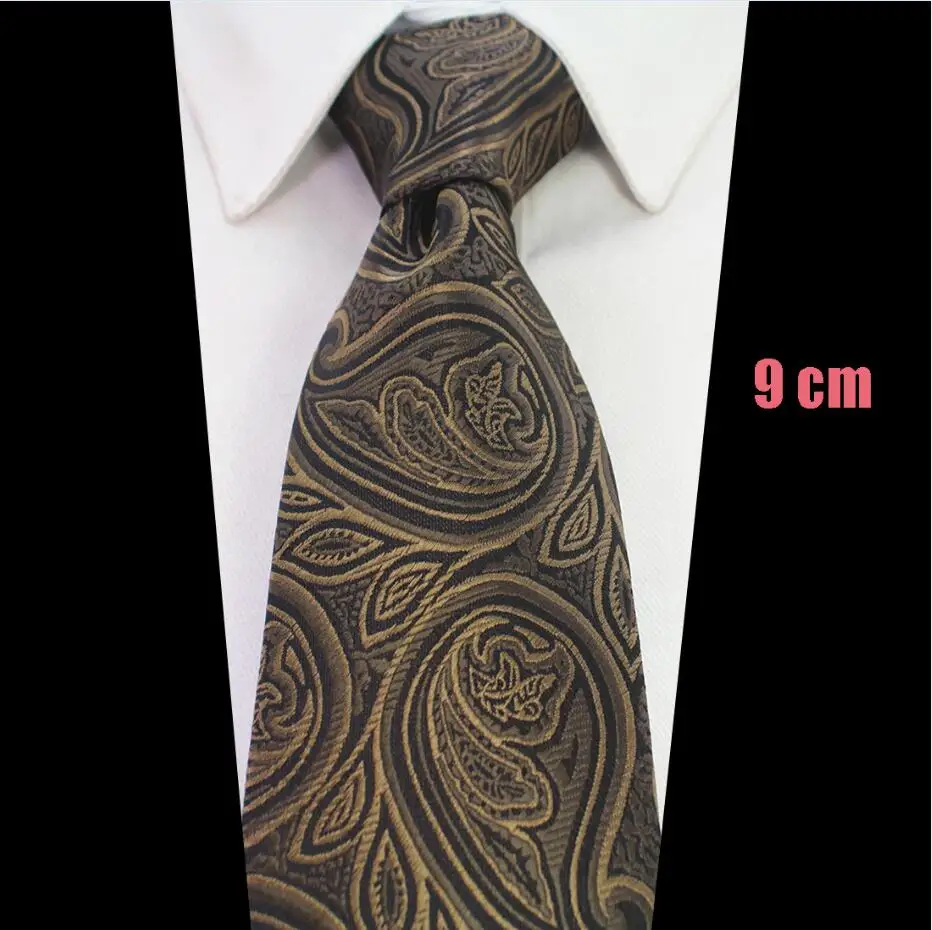 RBOCOTT удлиненный 9 см галстук удлиненный размер 160 см мужской коричневый Пейсли синий цветочный галстук Красный Клетчатый шелковый галстук на шею свадебный бизнес - Цвет: 36