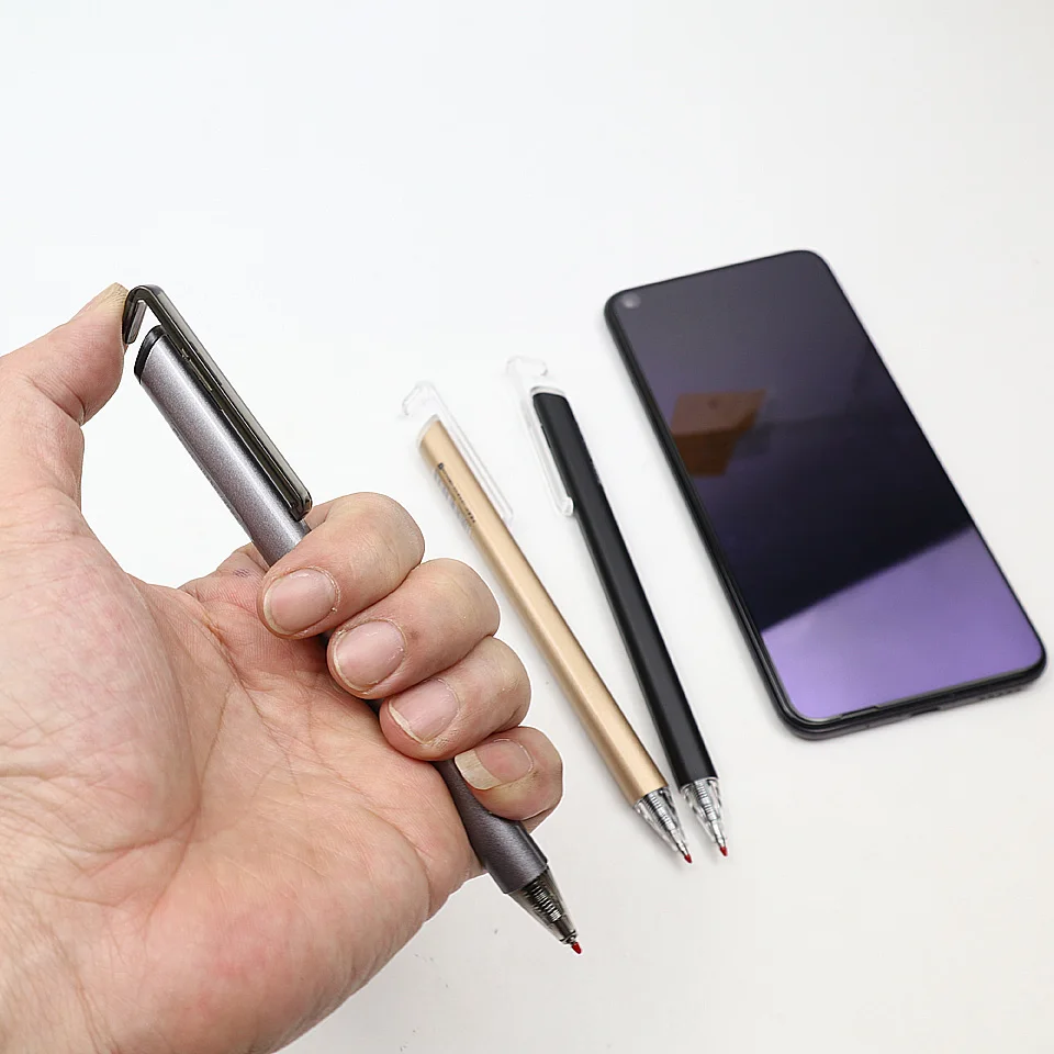 1 шт гелевая ручка с кронштейном для телефона, 0,5 мм, черные/синие/красные чернила, Высокоплотный материал, хорошая гелевая ручка для письма, школьные офисные принадлежности