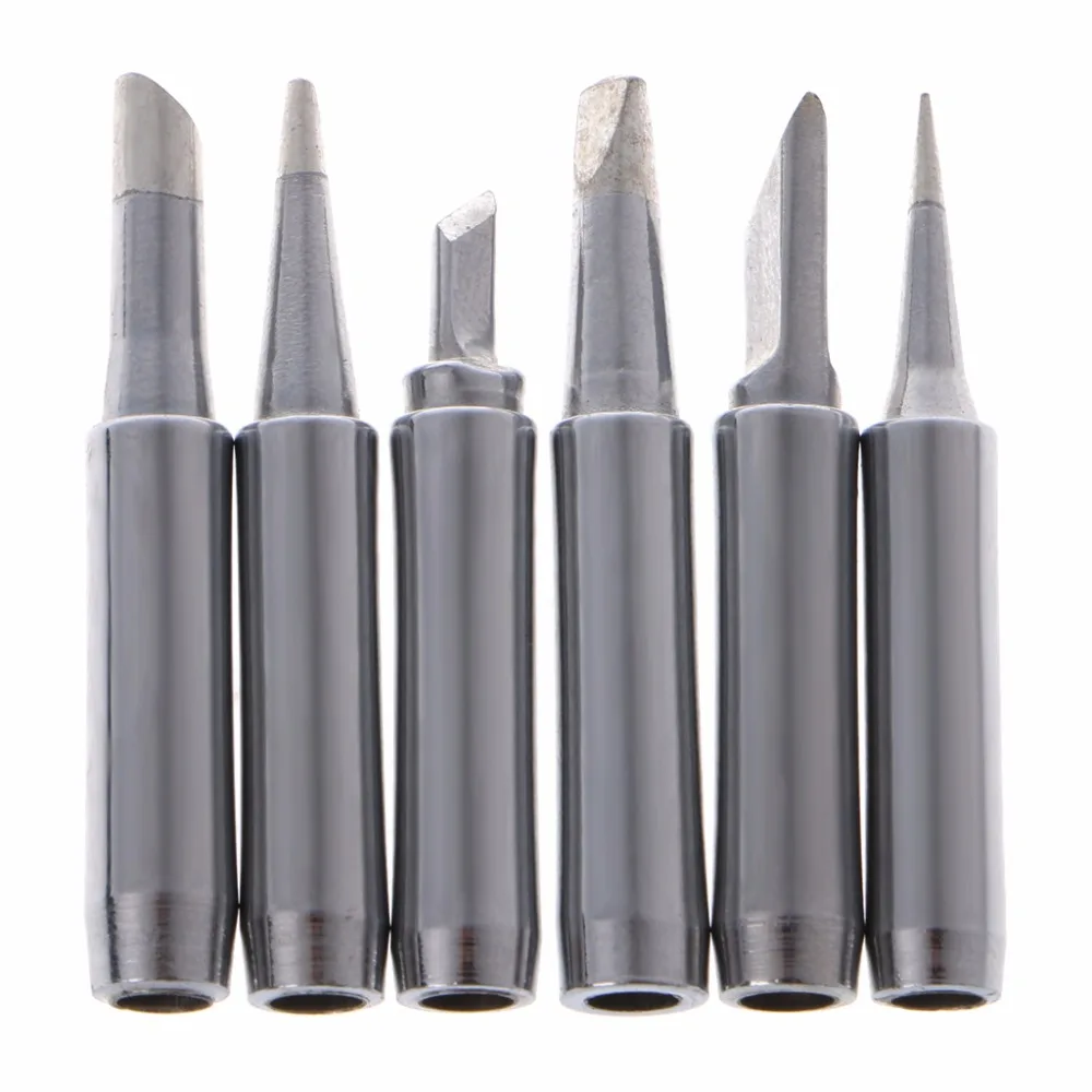 6 Pcs Lead Free Soldering Solder Iron Tips 900M T For Hakko 936 SAIKE