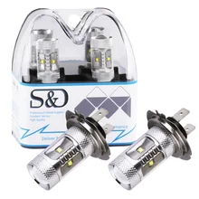 S D 2Pcs H7 LED Bulbs Driving Light 6500K White Fog font b Lamp b font