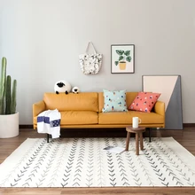 Шерсть ковер килим геометрический Богемия индийский плед черный белый полосатый современный дизайн в скандинавском стиле