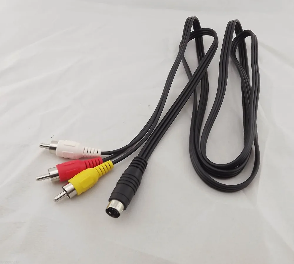 

1pc 5ft S-Video 7 Pin Male To 3 RCA Plug AV Audio Video Adapter Cable PC Laptop TV 1.5m