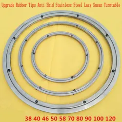 SS AT5 ADVANCED Soft Rubber Tips Anti  Skid 46CM/18INCH Stainless Steel Dining Table Lazy Susan Turntable Swivel Plate