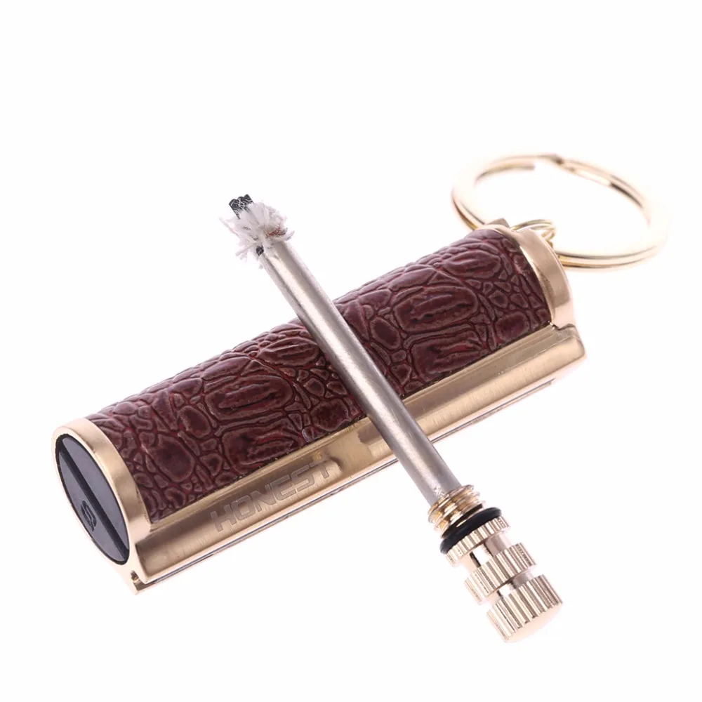 

Free Shipping Golden Keyring KeyChain Permanent Match Striker Lighter