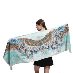 2018 Новый дизайнерский бренд высокого качества Женский принт перо длинное одеяло зимний обернутый тёплый шарф-шаль шарфы для женщин