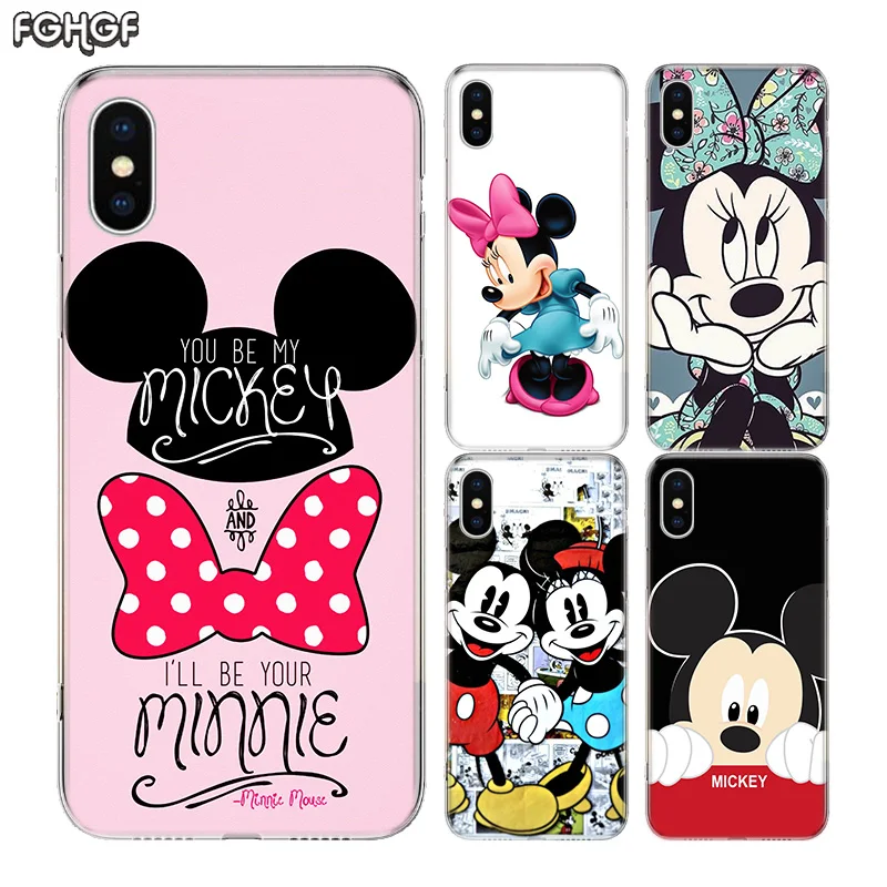 Minnie Mouse Girls Cute Fundas Silicone Phone Back Case For Apple iPhone 6 6S 7 8 Plus X 10 XS MAX XR 5 5S SE Heart Cover |