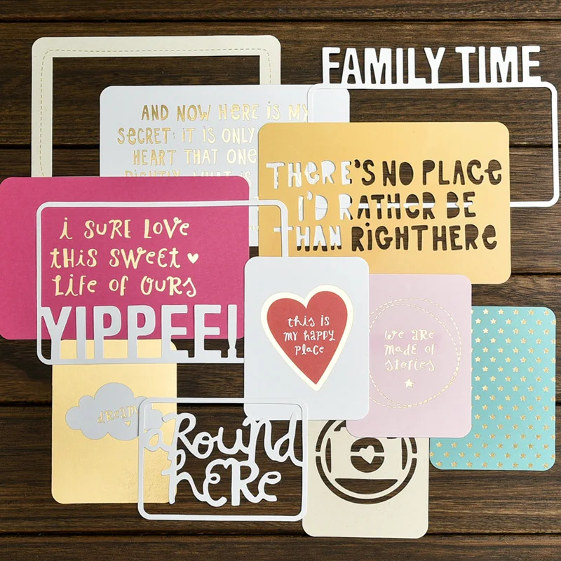 

12pcs Family Time Cardstock Die Cuts for Scrapbooking Happy Planner/Card Making/Journaling Project