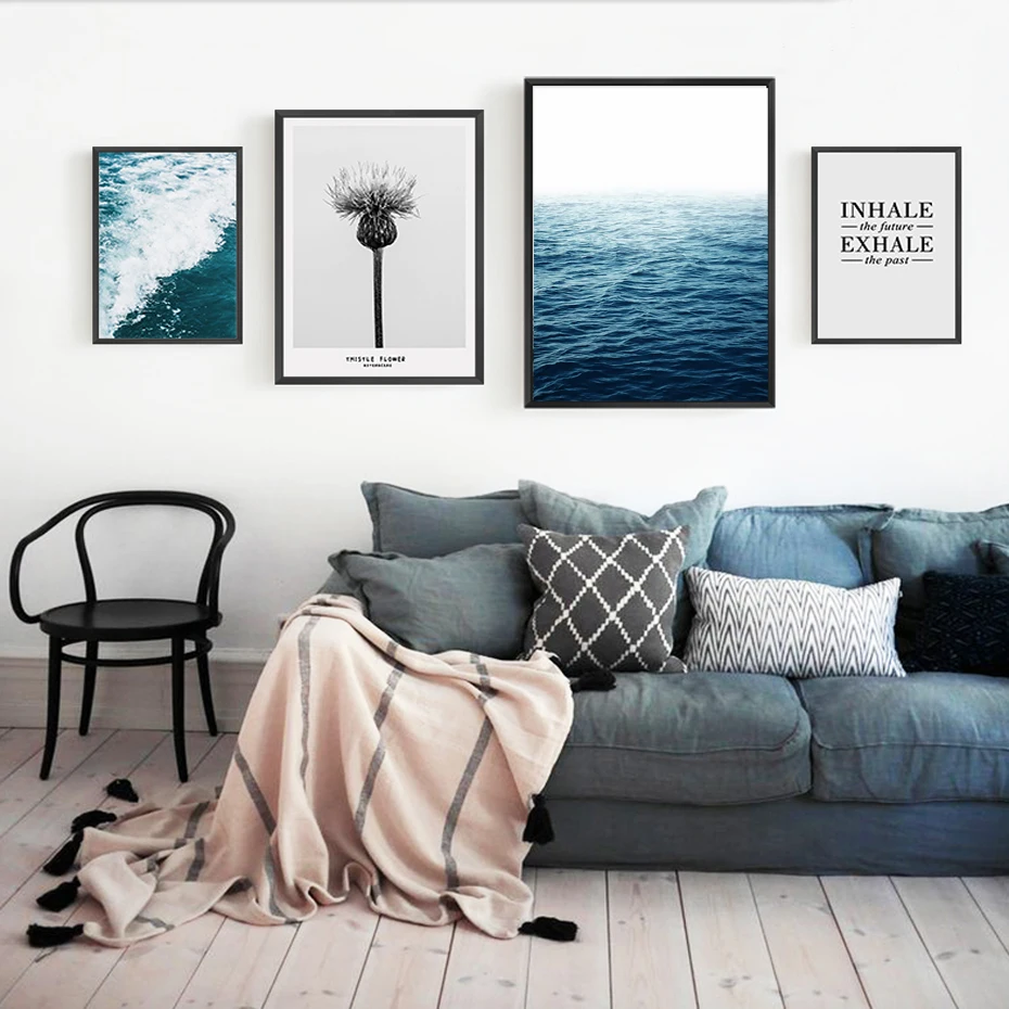 

Abstract Seascape Canvas Paintings Nordic Inspiring Posters and Prints Wall Art Pictures For Kids Living Room Home Office Decor