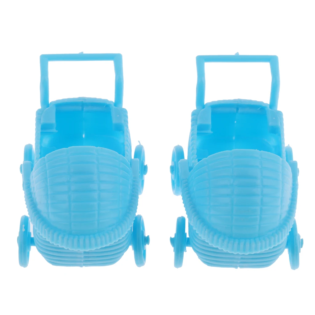 Pieces of 24 Cute Baby Carriage Baby Shower Birthday Party Favor Table Decorations Pink+Blue
