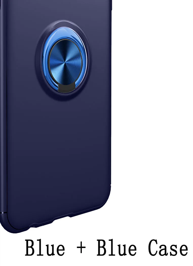 Для samsung Galaxy Жан стенд с металлическим кольцом чехол Galaxy A6 плюс A6+ Мягкий силиконовый чехол-бампер SM-A605K SM-A605FN/DS SM A605FN/DS - Цвет: All Blue