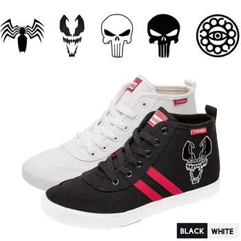 

Movie Comic Hero Venom Punisher Doctor Strange Print Shoes High Top Double-layer Canvas Student Customized Trendy A193291