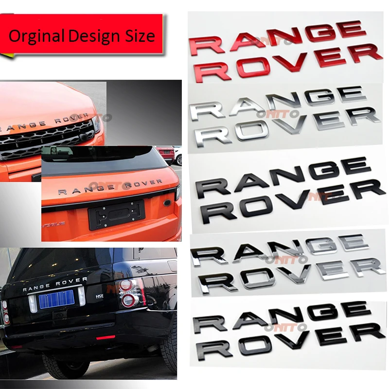 

3D ABS High quality Car Styling front or rear car emblem sticker cover letters sport style case for Range Rover accessorie decal