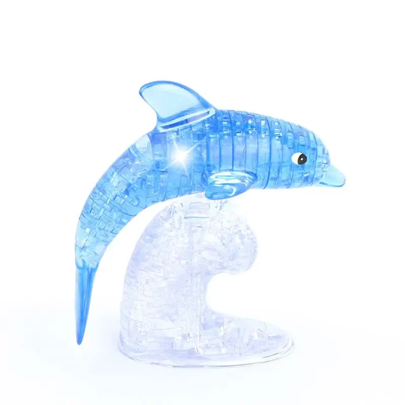 DIY хрустальный Дельфин 3D головоломки для детей интеллектуал собранные Пазлы игрушка подарок на день рождения