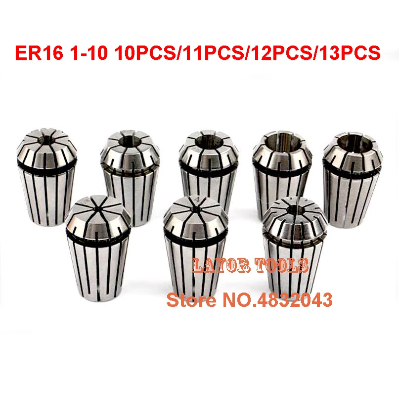 

Free freight ER16 11 PCs clamp set 1 mm to 10 mm Range for milling CNC engraving machine tool motor axis.