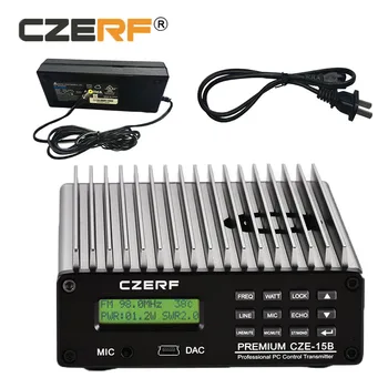 

Free Shipping 76-88MHz fm transmitter CZE-15B 15w wireless Stereo mini radio broadcasting station equipment