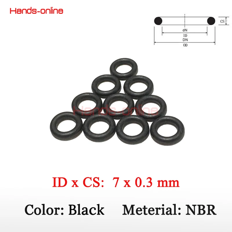 

10pcs/lot 7 x 0.3 mm O-rings O Ring oil seal resistant NBR Nitrile Butadiene Rubber sealing o-ring 7mm ID x 0.3mm CS