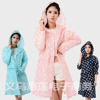 

Raincoat women poncho waterproof long dots,Outdoors Rain Coat Ponchos Jackets Female cloak Chubasqueros Mujer