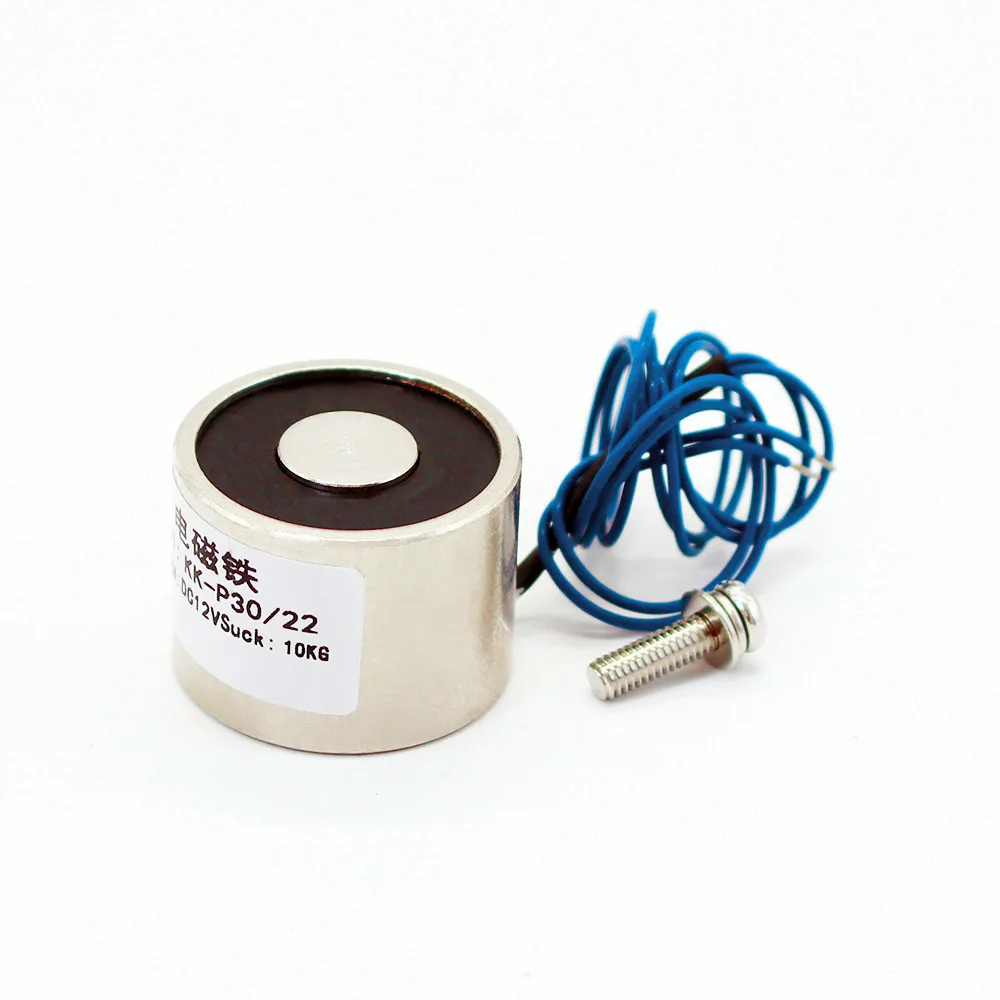 30*22mm Suction 10KG 100N DC 5V/12V/24V Mini solenoid electromagnet electric Lifting electro magnet strong holder cup DIY 12 v