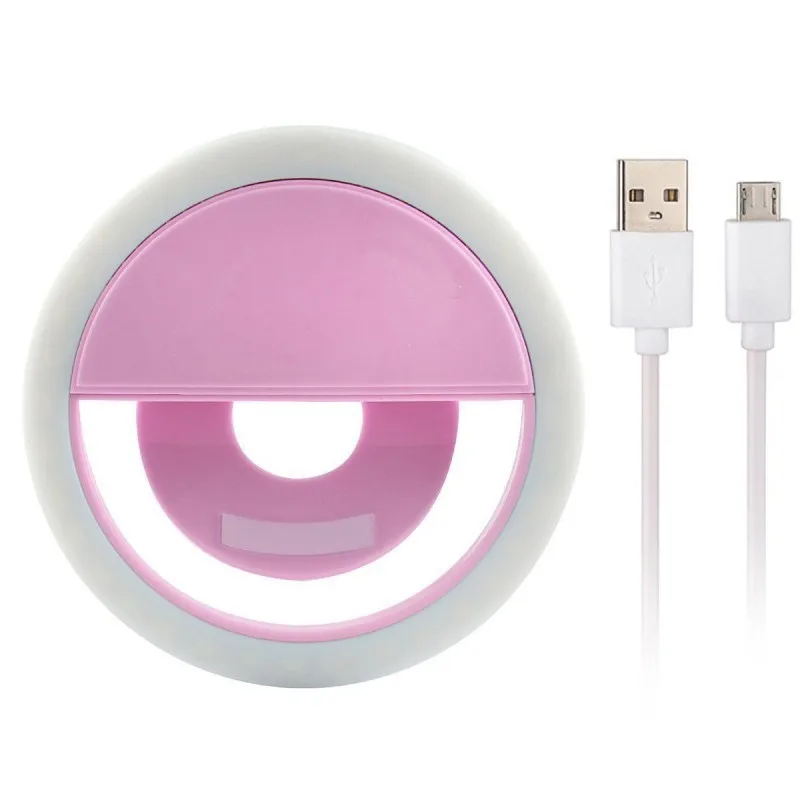 

Portable USD Charge Rechargeable Selfie LED Flash Ring Enhancing Fill Light Lamp Clip For iPhone 7 8 X Samsung Huawei Xiaomi