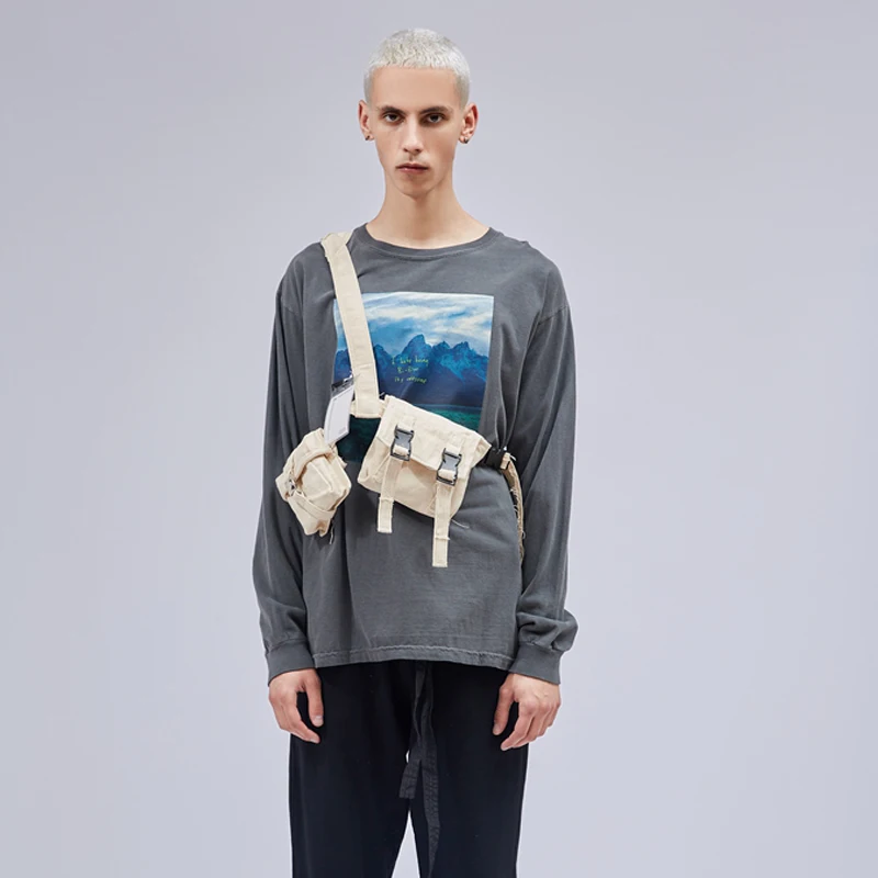 Tactical Functional Waist Pack Men Bag Trendy Street Style Chest for Streetwear Fashion Bags Hip Belt 2019 | Багаж и сумки