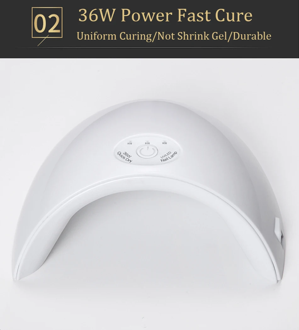 Новейший Светодиодный УФ-лампа 36 Вт, 12 шт., светодиодный Сушилка для ногтей, Гель-лак для ногтей, маникюр с кнопкой таймера, инструменты для дизайна ногтей, зарядка через usb