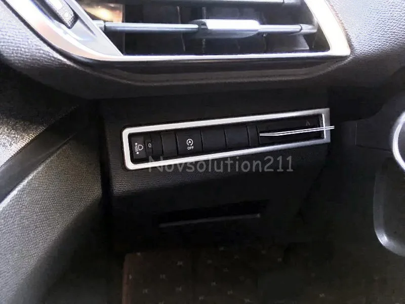 

Drive on Left Interior Head Light Adjust Frame Cover Trim Car styling Accessories ABS Matte Style For Peugeot 3008 GT 2016 2017