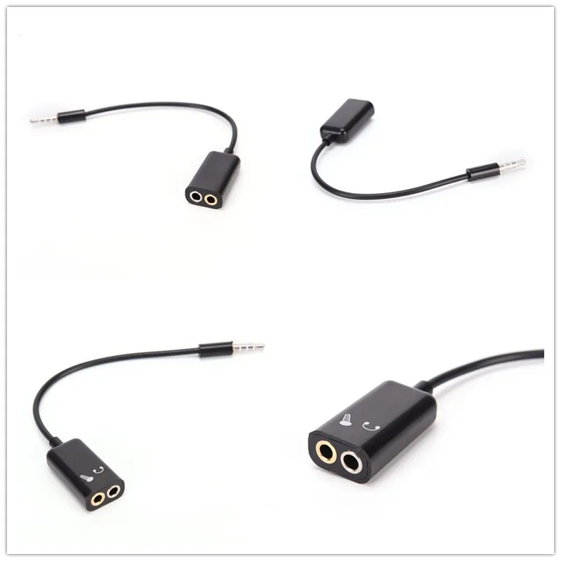

Audio Splitte Headphone Splitter 3.5mm Aux Audio Jack Stereo Earphone Double Adapter Cable for IOS Android Phone MP3 1Pcs