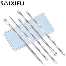 5 шт./компл. очищения кожи иголки из нержавеющей стали от прыщей для удаления прыщей Blackhead Remover экстрактор уход за кожей лица инструмент набор, цвет случайный BT49