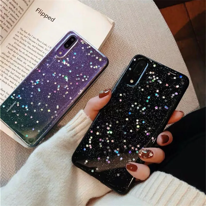 

Full Shinning Star Phone Case For Huawei p30 10pro20 9 8 Lite Mate20pro Nova3i Transparent Anti-fall Cover Bright Crystal Cases