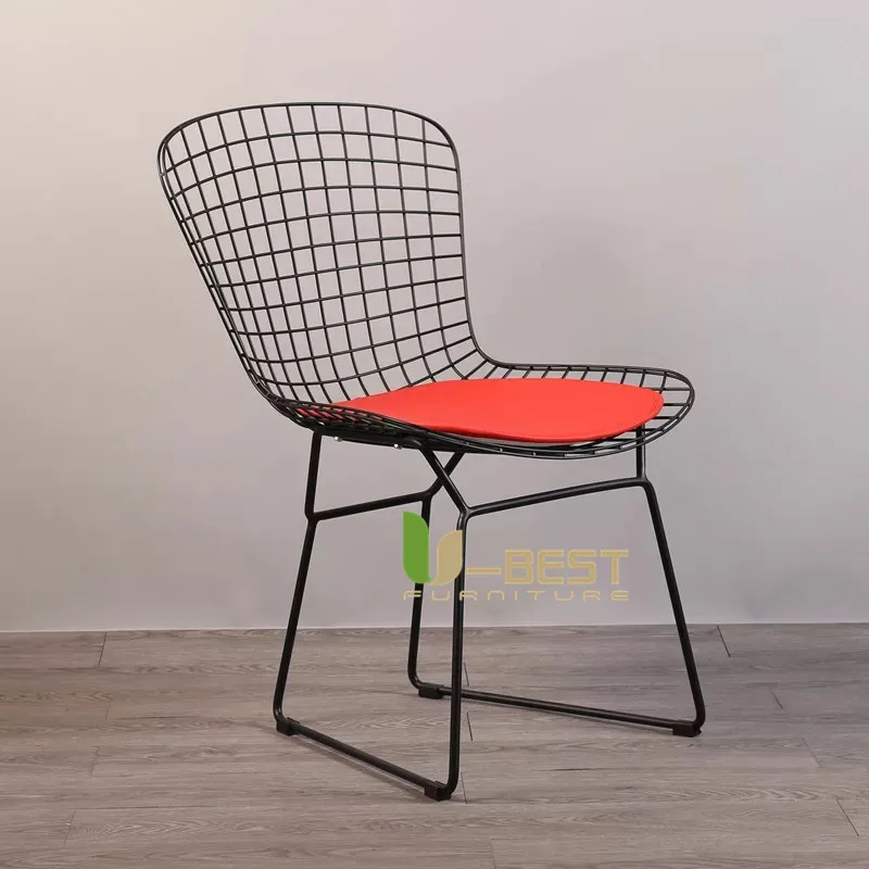 Free shipping U-BEST Replica harry bertoia stackable wire cafe tables and chairs outdoor black white golden dining chair Free shipping U-BEST Replica harry bertoia stackable wire cafe tables and chairs outdoor black white golden dining chair