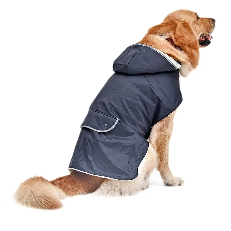 Синяя одежда для собак, пальто для щенков, одежда для больших собак, съемные толстовки, ropa para perro, светоотражающий дизайн, roupa cachorro