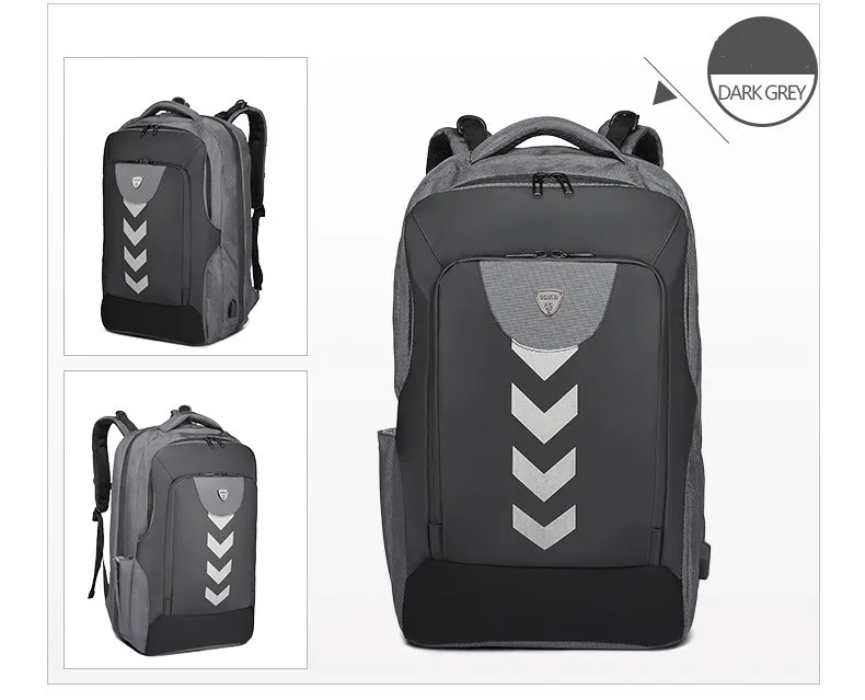 OZUKO, вместительный, 17 дюймов, рюкзак для ноутбука, мужской, многофункциональный, Повседневный, для улицы, водонепроницаемый, для путешествий, USB, рюкзак, мужской, Mochila Hombre