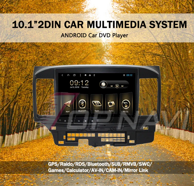 Discount 2 Din Android 8.1 10.1 Inch Car GPS Navigation Multimedia player For Mitsubishi Lancer EX 2010 2011 2012 2013 2014 -2016 Stereo 9