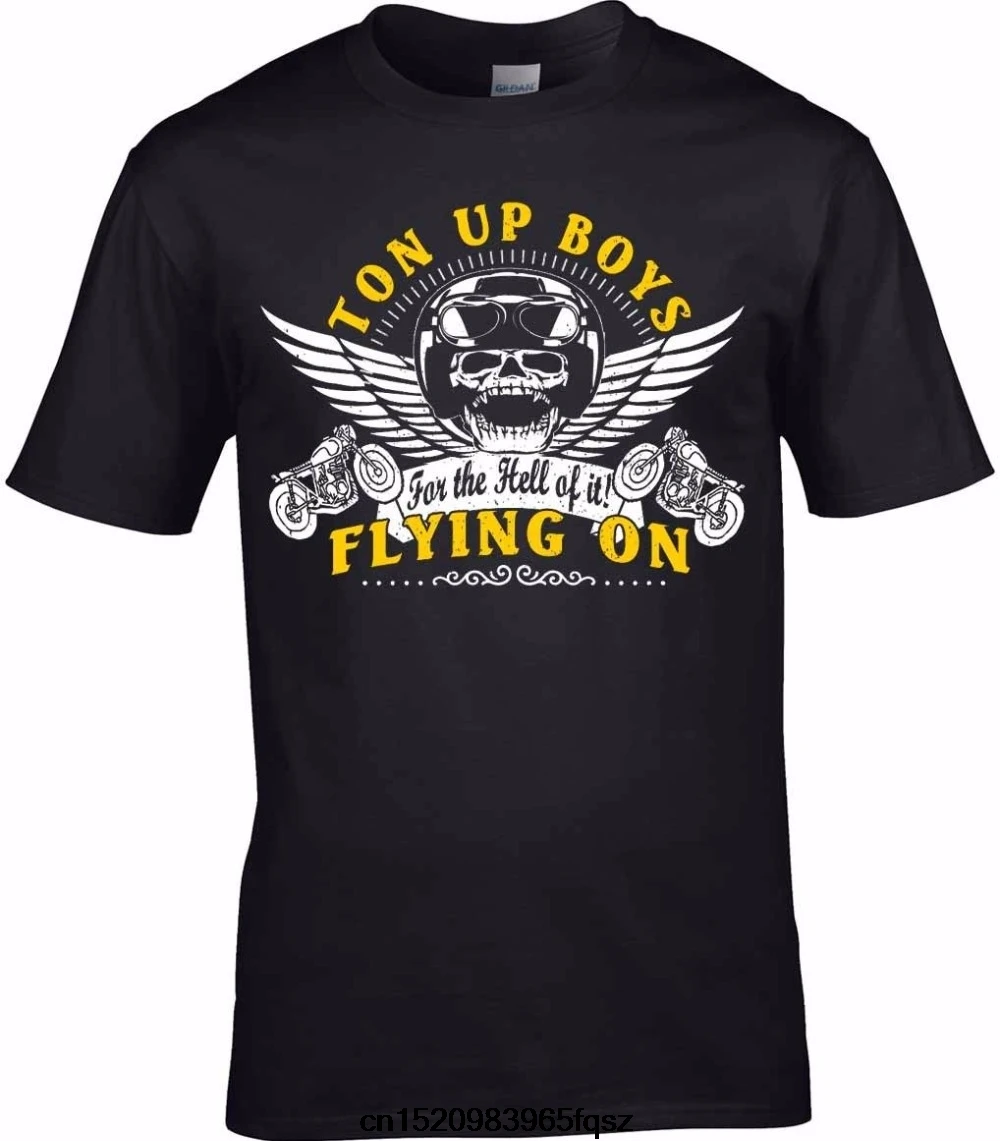 Gildan 2018 New Pure Cotton Short Sleeves Hip Hop Fashion O-Neck T Shirt Ton Up Boys For The Hell Of It Flying On Sleeve | Мужская
