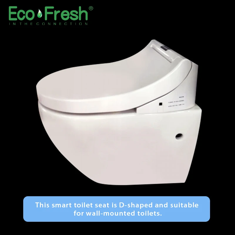 Ecofresh умное сиденье для унитаза d-образная электрическая Крышка для биде с двойным тепловым соплом мягкая стирка сухой массаж подходит для настенного унитаза