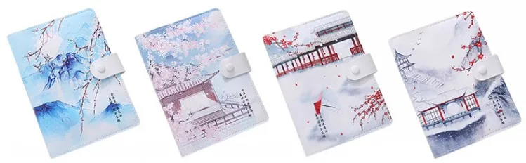 Креативный пустой кожаный блокнот китайский винтажный цветной бумажный иллюстрация магнитная пряжка блокнот для путешествий мини карманные блокноты