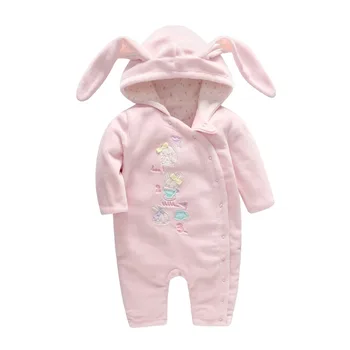 

Vlinder 2018 new Female baby spring and autumn new baby ha dress long sleeve cotton double layer conjoined newborn dress