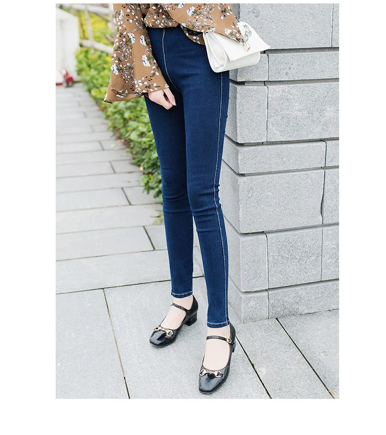 INDJXND новые женские джинсы обтягивающие джинсы с боковой молнией женские эластичные Плюс хлопковые джинсы потертые Повседневные Классические обтягивающие брюки