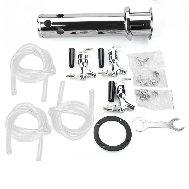 1 Pc Draft Beer Dispenser Stainless Steel Triple Tap 3 Faucets