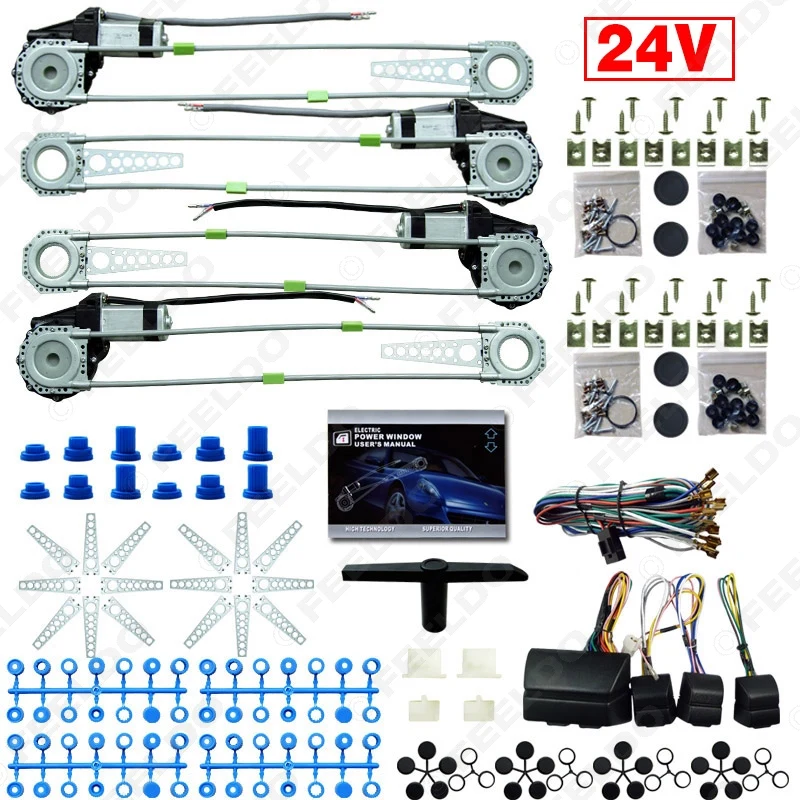 

Car/Truck DC24V Universal 4 Doors Electronice Power Window kits With 8pcs Swithces & Harness #FD-2978