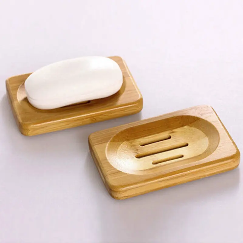 

Useful 1PC Shower Soap Dish Bathroom Accessories Sets Natural Bamboo Wood Bathroom Shower Soap Tray Dish Storage Holder Plate
