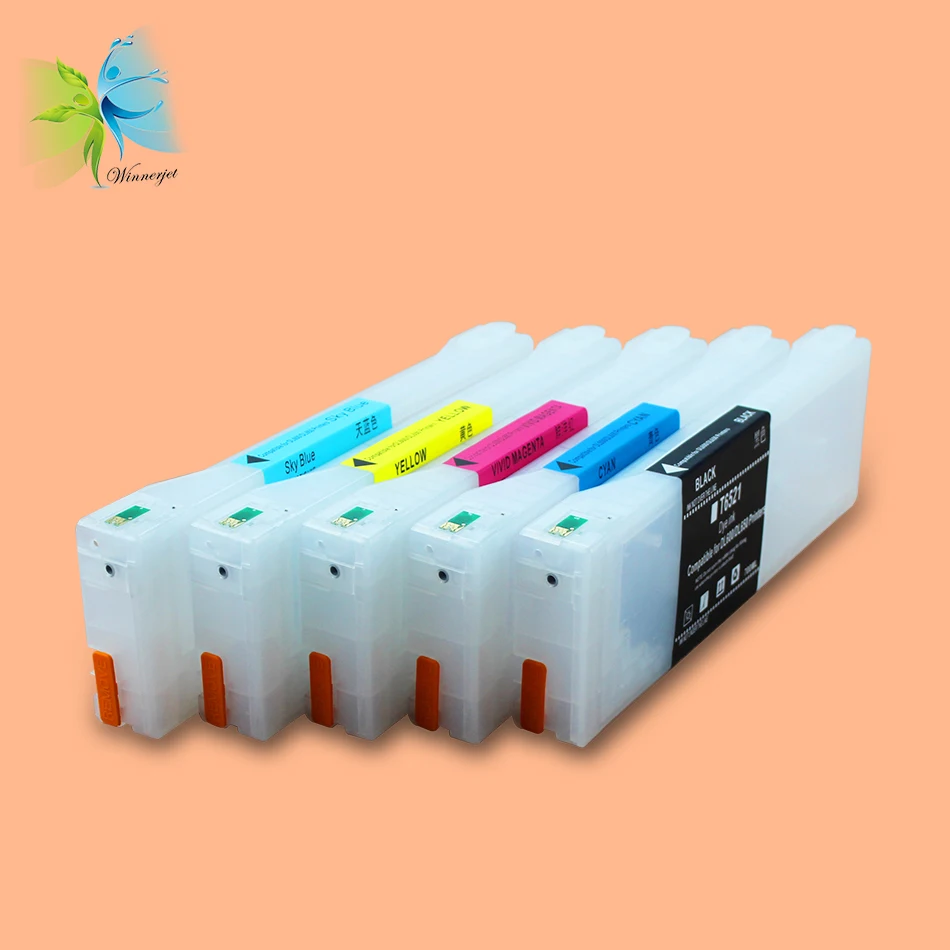 Winnerjet FujiFilm DL650 프린터 용 빈 리필 잉크 카트리지, 6 색 700ml, T6528,T6529|ink ...