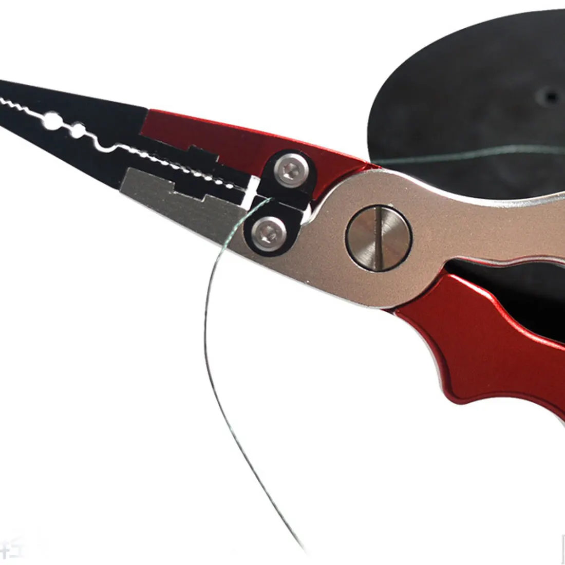 Kopen Nieuwe Aluminium Vissen Tang Split Ring Snijders Vissen Houder Tackle Met Schede amp; Intrekbare Tether Combo Haken Remover