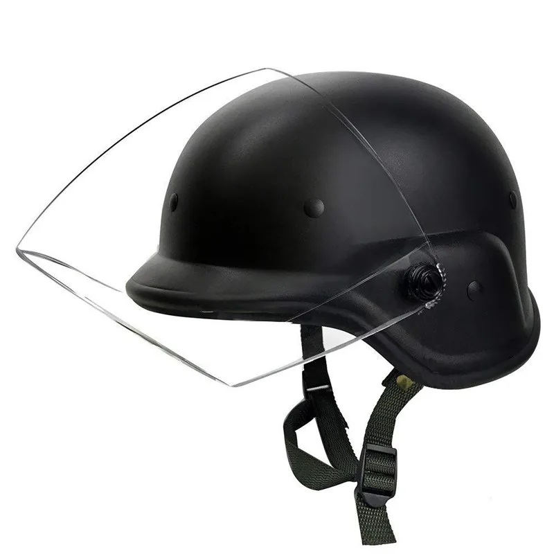 Airsoft M88 PASGT Kelver Helmet with Clear Visor Tactical Combat Hunting Outdoor Cycling Protection Helmet Casco Ciclismo