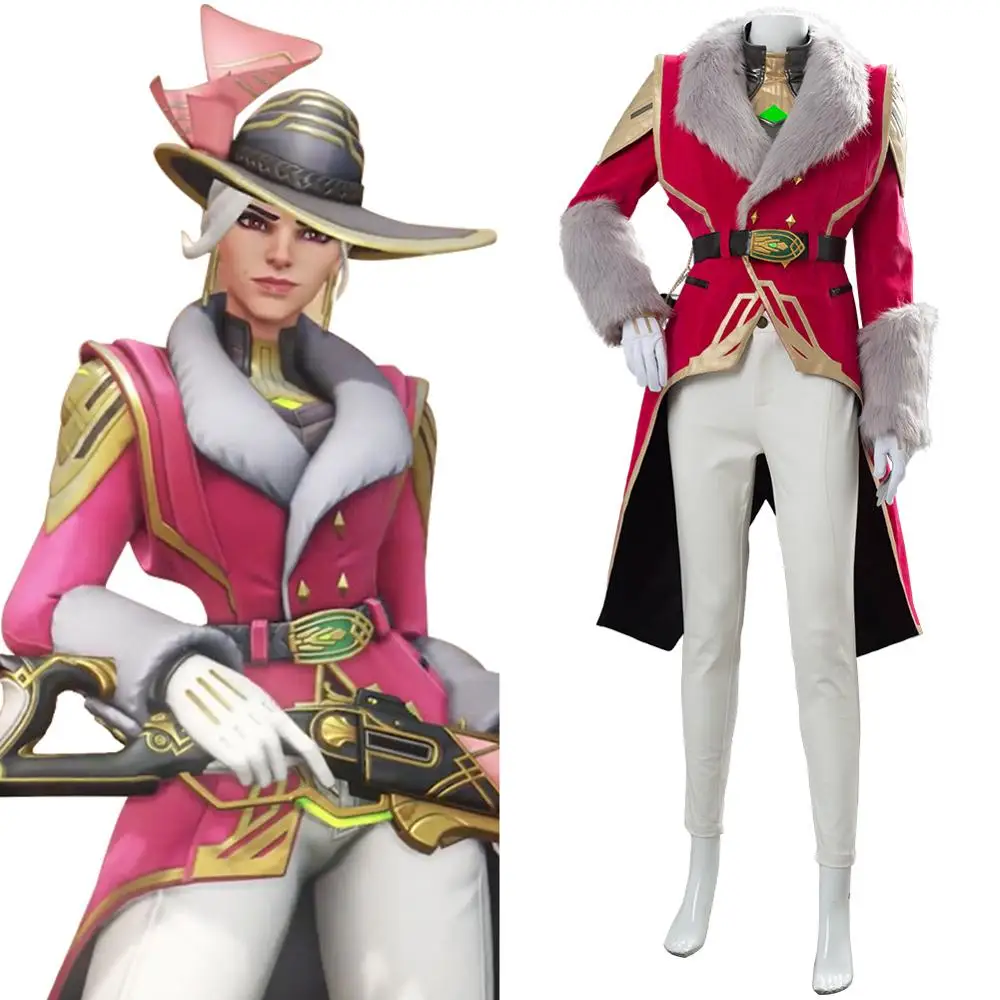 

Game OW Ashe Elizabeth Caledonia Socialite Skin Cosplay Costume Unisex Women Uniform Full Set for Halloween Carnival Costumes