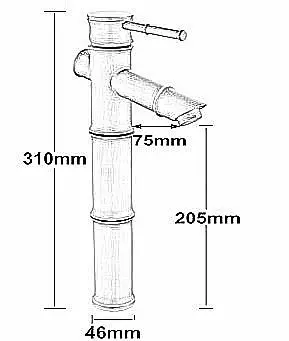 Ванная раковина бамбуковый стиль кран смеситель золотой полированный медные краны/раковина кран