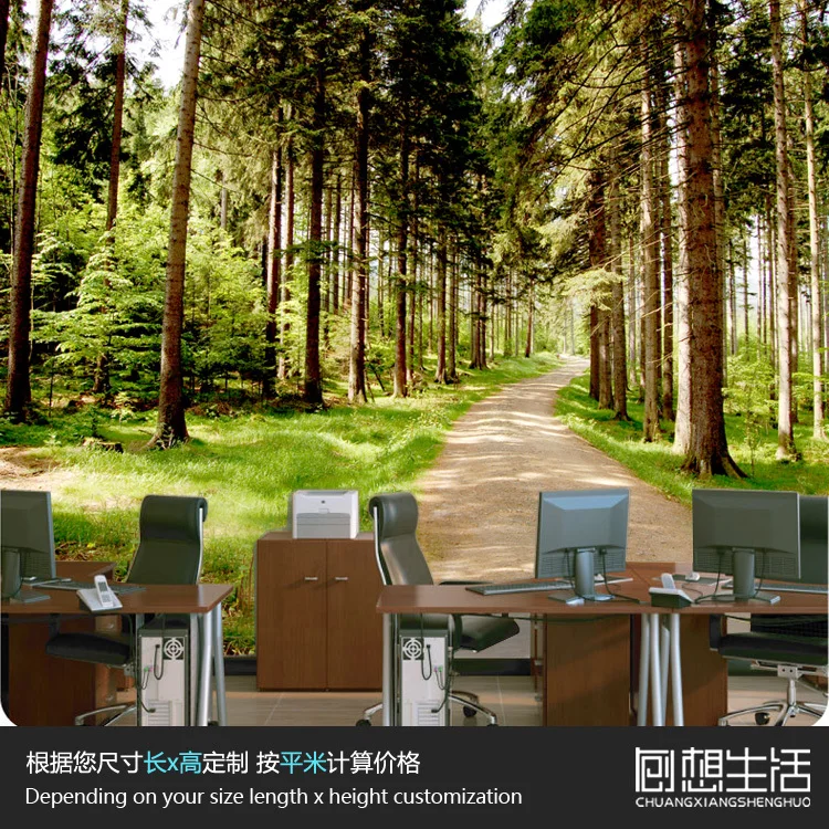 

Mural Natural forest tree scenic mural room bedroom living room 3D 3D wallpaper personalized TV background 3D wallpaper