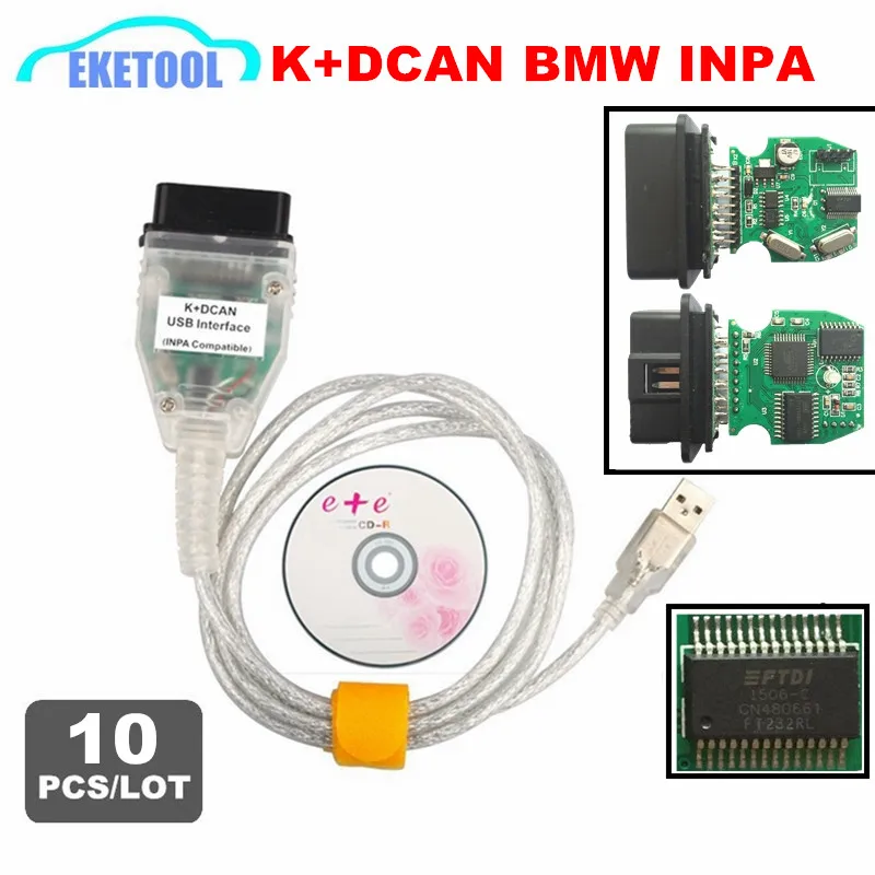 Prix pour 10 pcs/Lot Express INPA K + PEUT FT232RL Meilleure Qualité Auto Interface De Diagnostic Pour BMW INPA Ediabas OBD2 USB Connecteur câble Prix pour 10 pcs/Lot Express INPA K + PEUT FT232RL Meilleure Qualité Auto Interface De Diagnostic Pour BMW INPA Ediabas OBD2 USB Connecteur câble